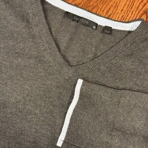 Greyson Merino Wool Blend Sweater V Neck Men's XL Dark Grey Golf Lightweight